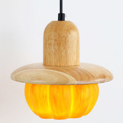 Japanese Frame Resin Pumpkin Shade 1-Light Wall Sconce Lamp