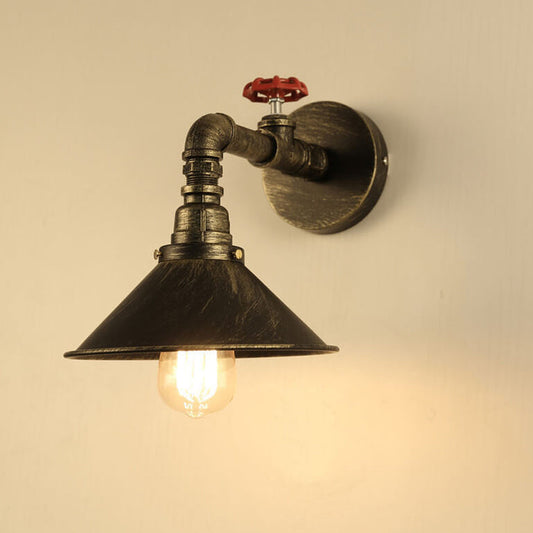 Iron Faucet Water Pipe Design 1-Light Wall Sconce Lamp
