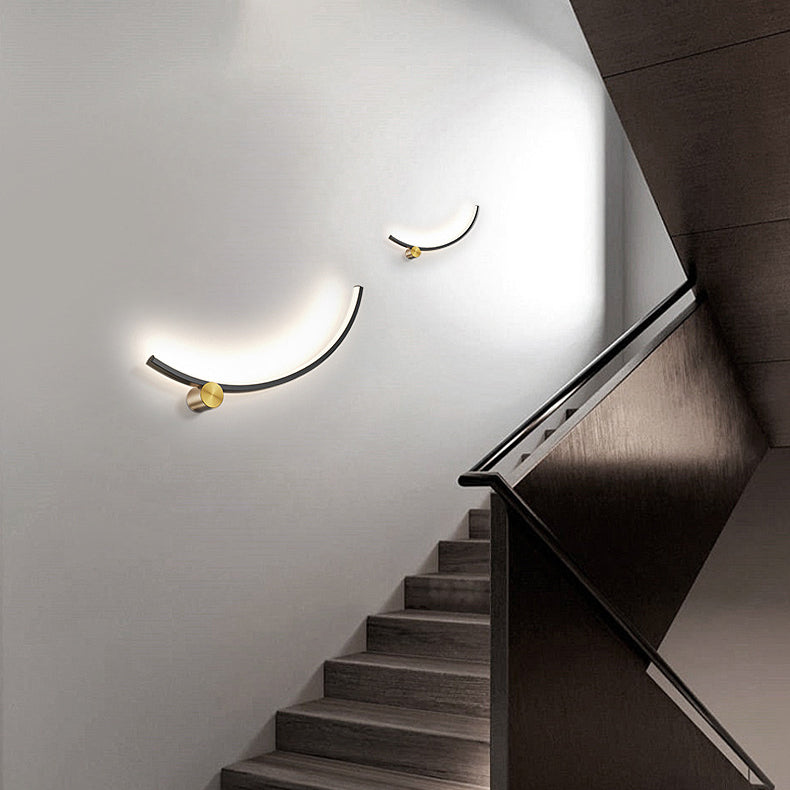 Minimalist Arc Aluminum Strip Acrylic LED Wall Sconce Lamp
