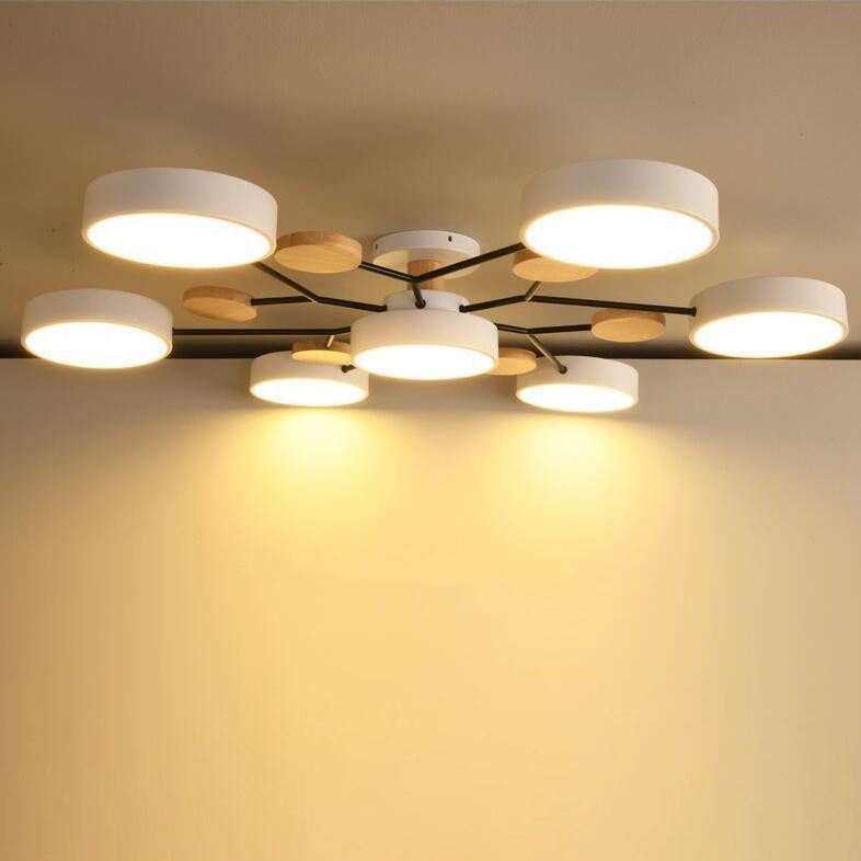 Scandinavian Round Molecule Branch Semi-Flush Light