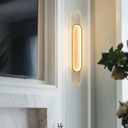 Nordic Iron Acrylic Strip Elliptical LED Wall Sconce Lamp