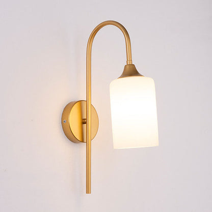 Glass Shade Bending Arm 1-Light Wall Sconce Lamp