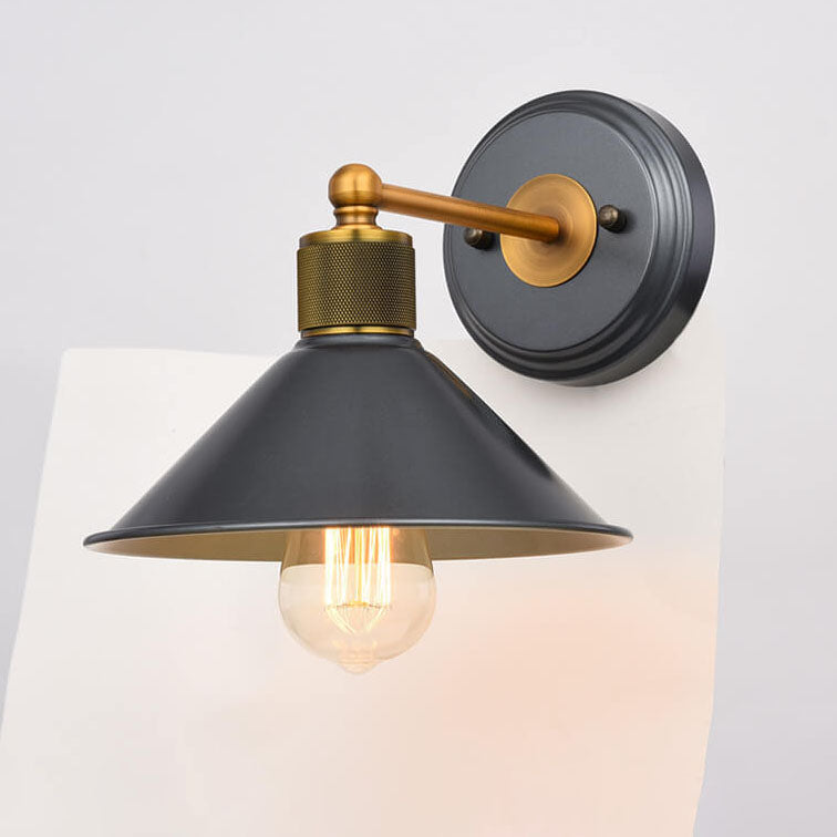 Aluminum Wrought Iron Lampshade 1-Light Wall Sconce Lamp