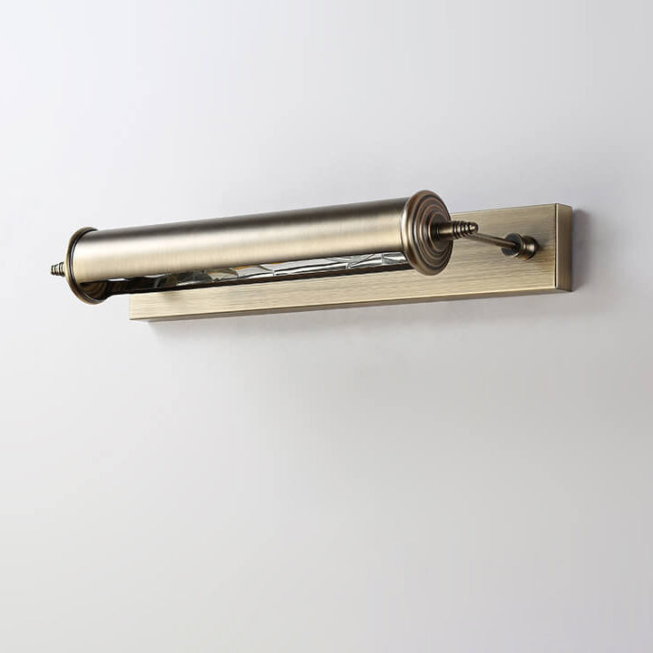 Bronze Column Bar 1-Light Mirror Front Wall Sconce Lamp