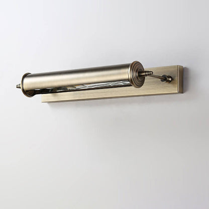 Bronze Column Bar 1-Light Mirror Front Wall Sconce Lamp