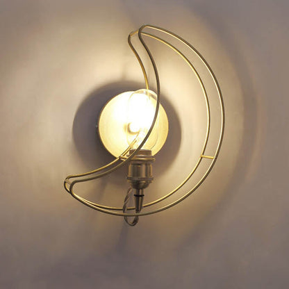 Modern Mid-Century Moon Copper 1-Light Wall Sconce Lamp