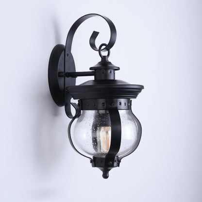 Waterproof Curved Glass Shade LED Outdoor Wall Sconce Lamp