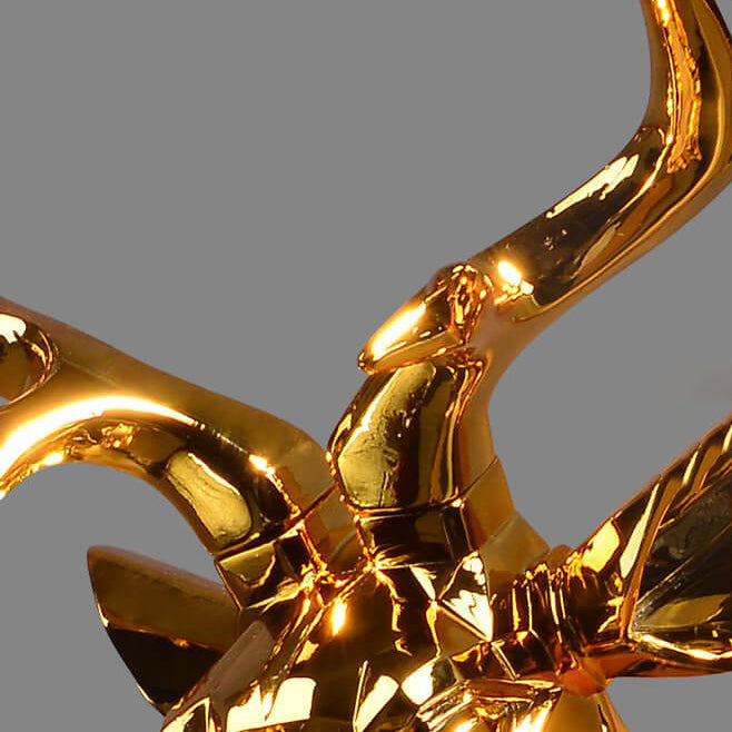 Plating Geometric Deer Head 1-Light Wall Sconce Lamp