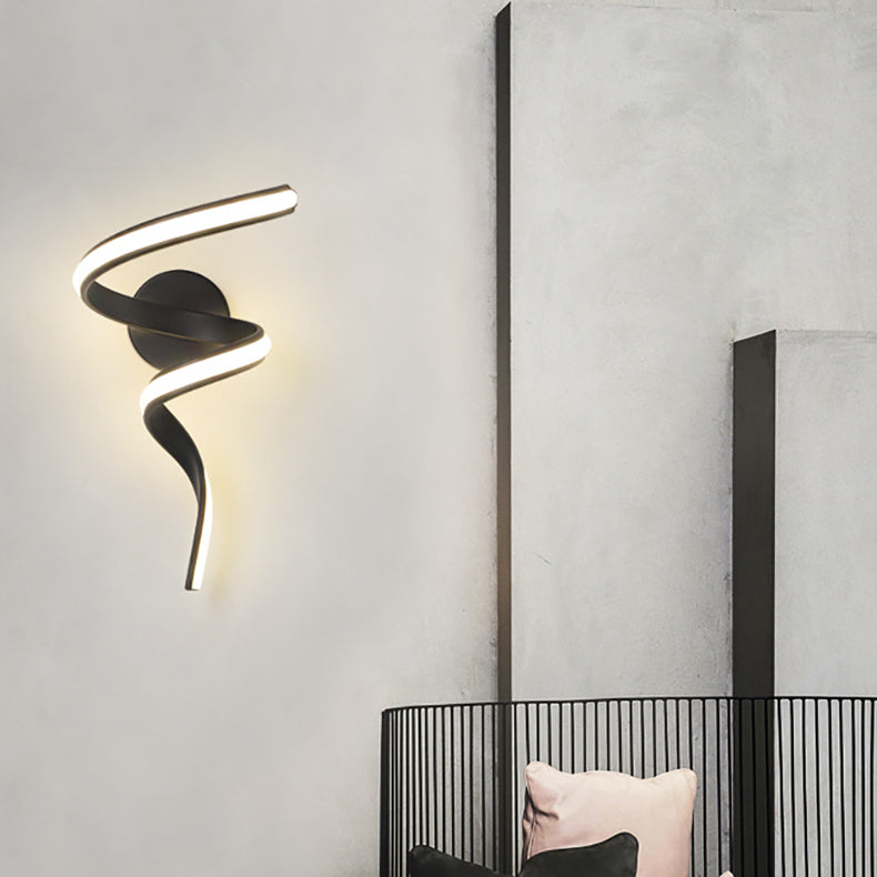 Spiral Iron Aluminium Silicone LED Wall Sconce Lamp