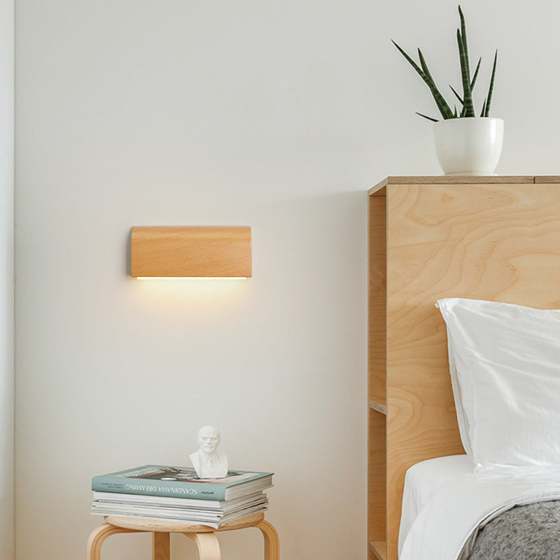 Japanese Aluminum Rectangular Shade LED Wall Sconce Lamp