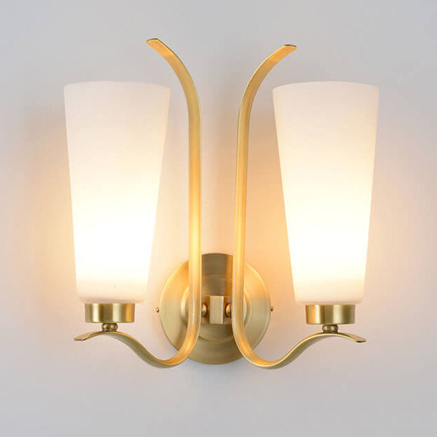 European Light All Copper Glass 1/2-Light Wall Sconce Lamp