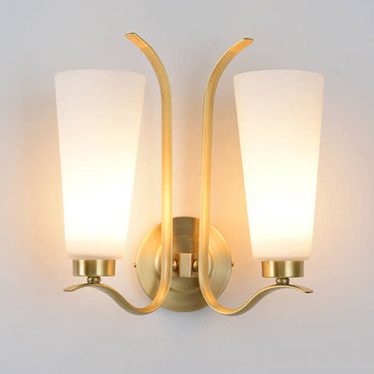 European Light All Copper Glass 1/2-Light Wall Sconce Lamp
