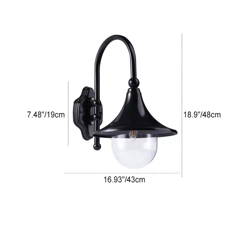 Industrial Aluminum Horn Shape 1-Light Wall Sconce Lamp