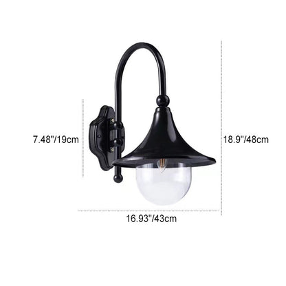 Industrial Aluminum Horn Shape 1-Light Wall Sconce Lamp