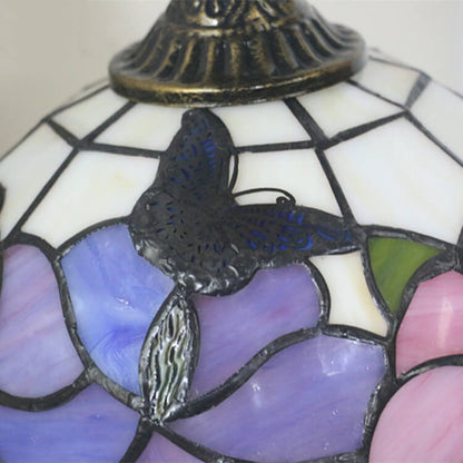 Tiffany Flower Stained Glass Dome 1-Light Wall Sconce Lamp
