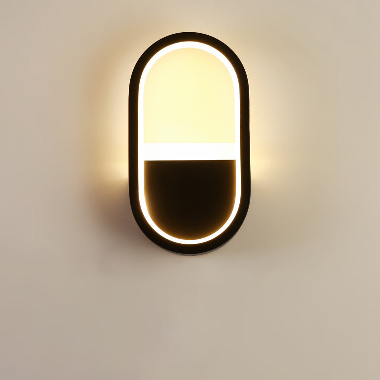 Iron Silicone Elliptical Circular Arc LED Wall Sconce Lamp