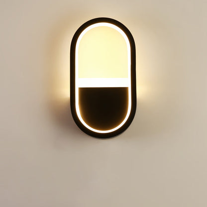 Iron Silicone Elliptical Circular Arc LED Wall Sconce Lamp