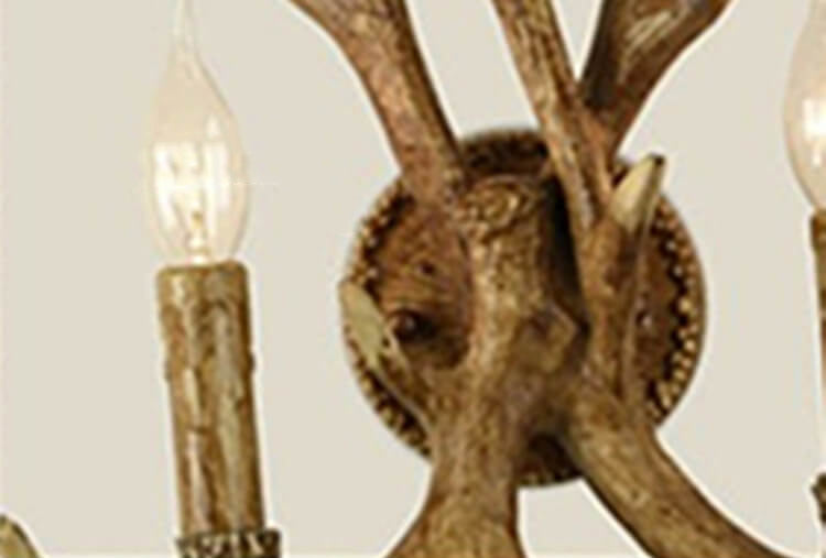 Industrial Resin Retro Antler 2-Light Creative Wall Sconce Lamp
