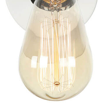 Ceramic Iron Head Exposed Bulb 1-Light Wall Sconce Lamp