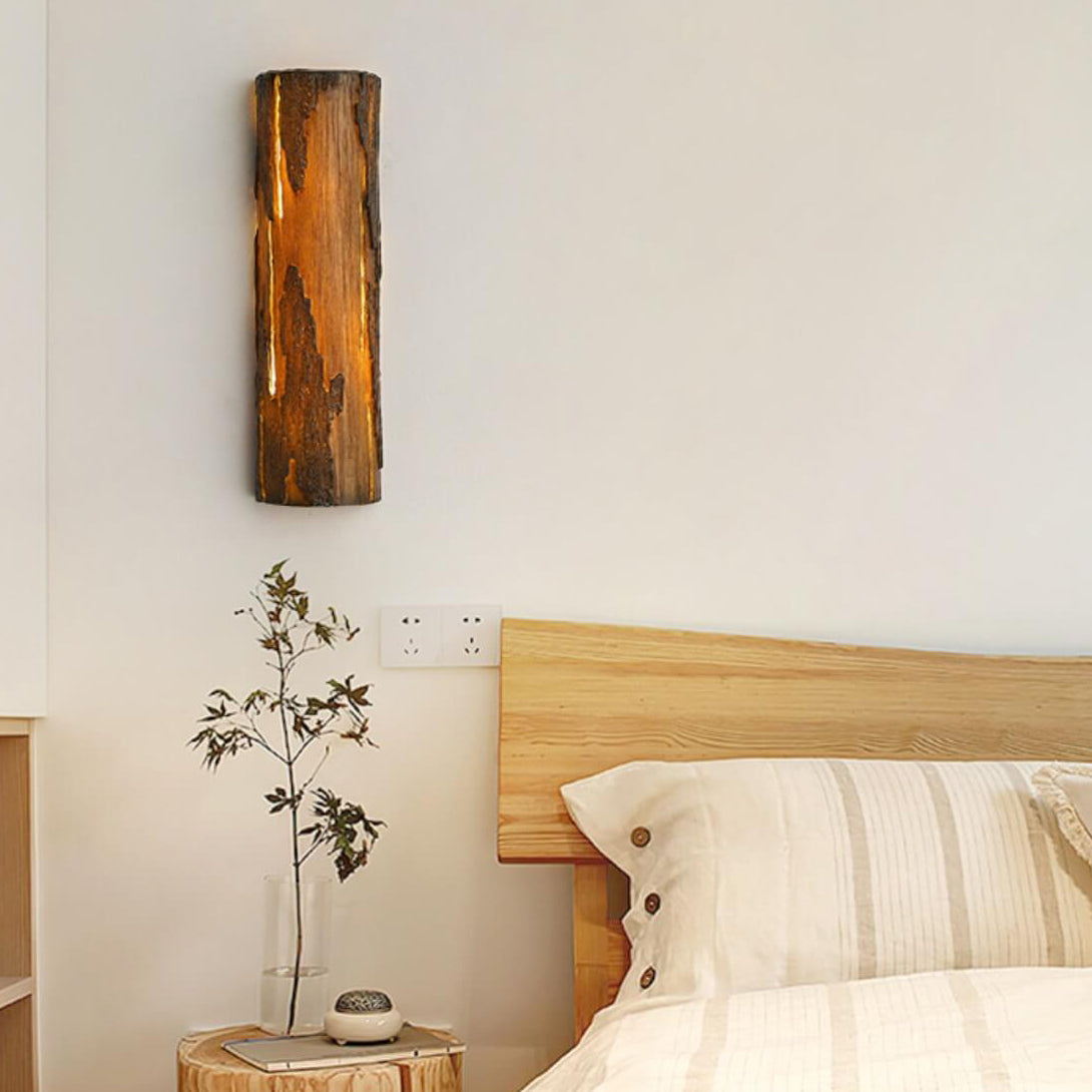 Resin Imitation Rock Stump Shade LED Wall Sconce Lamp