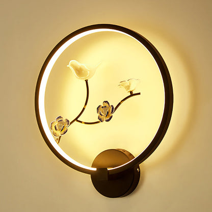 Chinese Lotus Leaf Aluminum Acrylic LED Wall Sconce Lamp