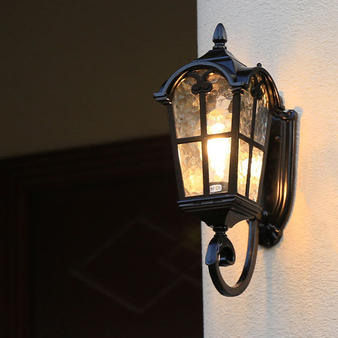 Waterproof Glass Cylinder Ripple 1-Light Wall Sconce Lamp