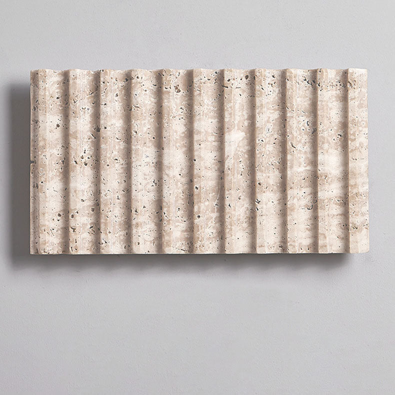 Grille Beige Travertine Rectangle 1-Light Wall Sconce Lamp