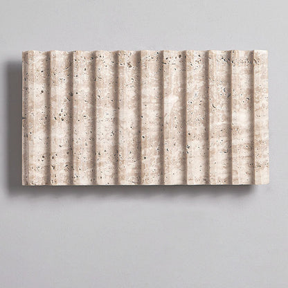 Grille Beige Travertine Rectangle 1-Light Wall Sconce Lamp