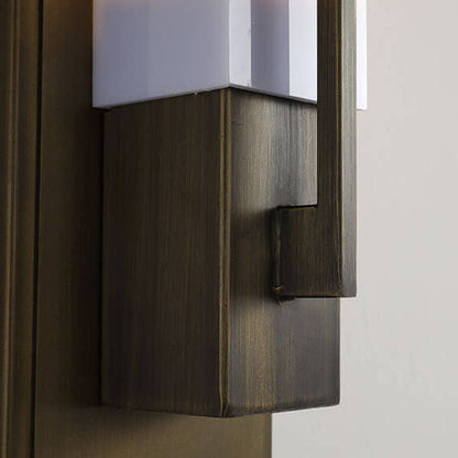 Chinese Iron Frame Cuboid Acrylic LED Wall Sconce Lamp