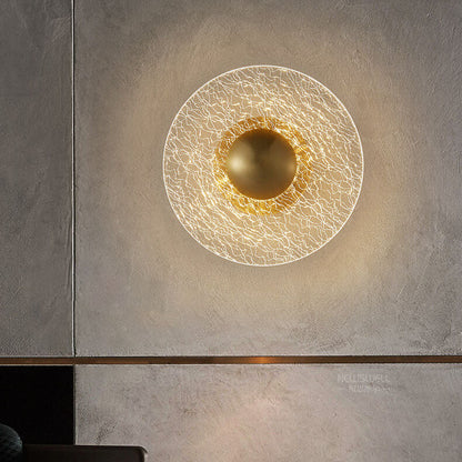 Light Pattern Round Iron Acrylic LED Wall Sconce Lamp