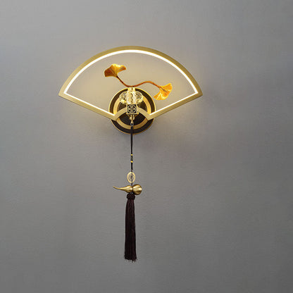 Chinese Copper Magnesium Acrylic LED Wall Sconce Lamp