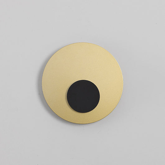 Minimalist Iron Round Flat Piece LED Wall Sconce Lamp