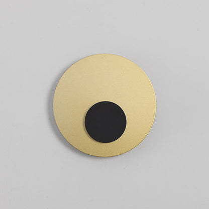 Minimalist Iron Round Flat Piece LED Wall Sconce Lamp