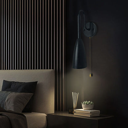 Pure Black Ironwood 1-Light Zipper Switch Wall Sconce Lamp