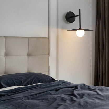 Solid Color Round Hardware Glass 1-Light Wall Sconce Lamp