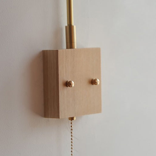Japanese Hemispheric Pull Cord 1-Light Wall Sconce Lamp