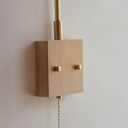 Japanese Hemispheric Pull Cord 1-Light Wall Sconce Lamp