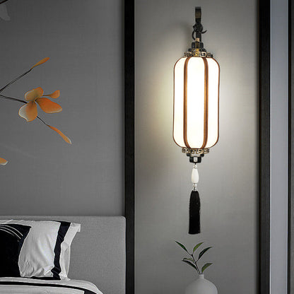 Chinese Copper Lantern Design 1-Light Wall Sconce Lamp