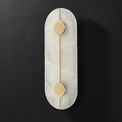 Traditional Copper Marble Oval Shade LED Wall Sconce Lamp