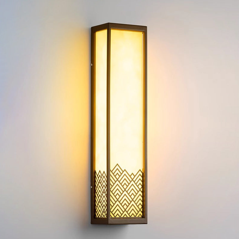 Chinese Imitation Marble Cubic LED Outdoor Wall Sconce Lamp
