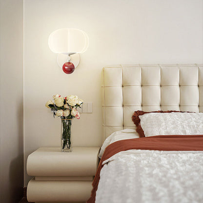 Nordic Cream Pumpkin PE Shade Iron 1-Light Wall Sconce Lamp