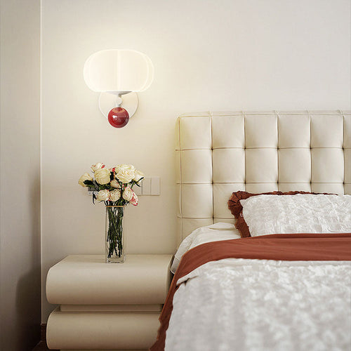 Nordic Cream Pumpkin PE Shade Iron 1-Light Wall Sconce Lamp