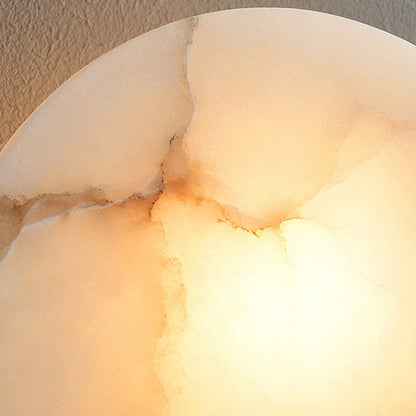 Luxury Round Full Copper Marble 1-Light Wall Sconce Lamp