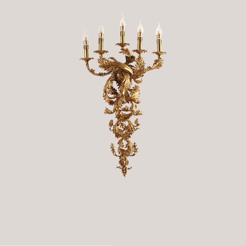 French Lamp Arm Palace Candelabra 5-Light Wall Sconce Lamp