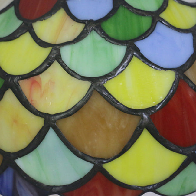 Tiffany Stained Glass Alloy Dome 1-Light Wall Sconce Lamp
