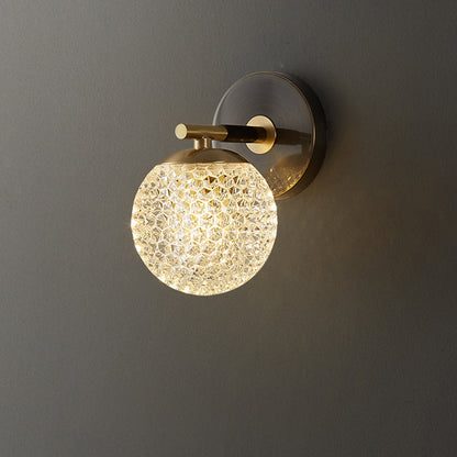 All Acrylic Spherical Lamp Shade 1/2-Light Wall Sconce Lamp