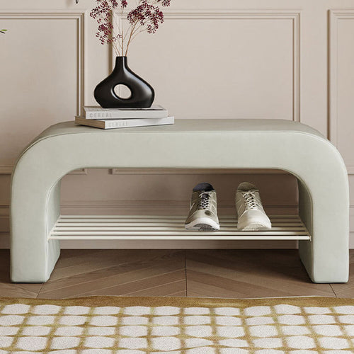 Modern Fabric Iron Bench