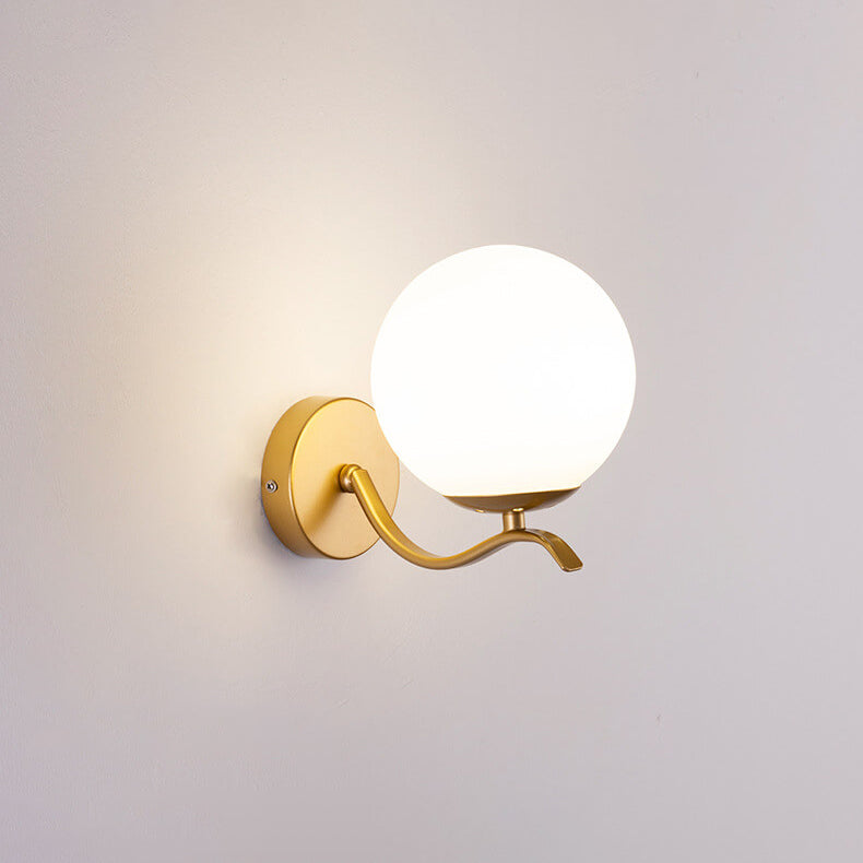 Iron Spherical Glass Lampshade 1-Light Wall Sconce Lamp