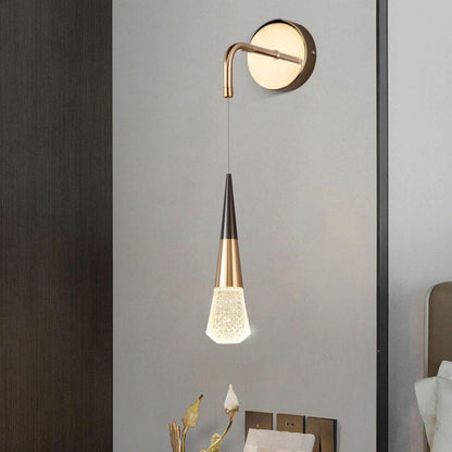 Light Aluminum Crystal Diamond Shape LED Wall Sconce Lamp