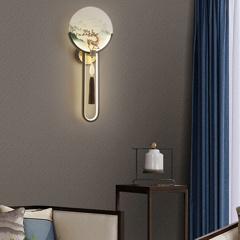 Transitional All Copper Glass Silicone LED Wall Sconce Lamp